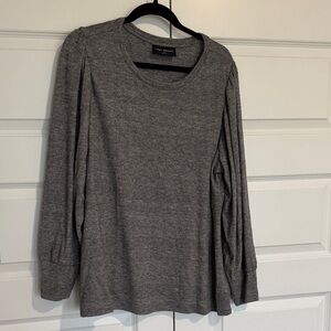 Lane Bryant Gray Women's Puff sleeve light Sweater